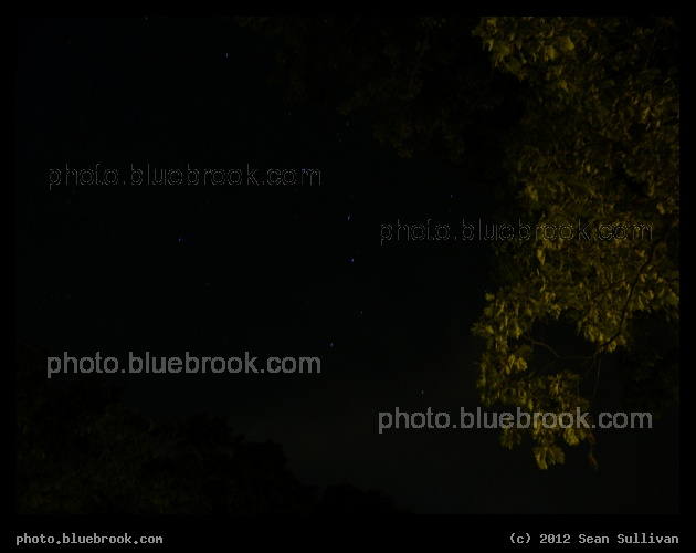 Big Dipper through Trees - From the quad between Stearns Hall and South Hall, Amherst College, Amherst MA