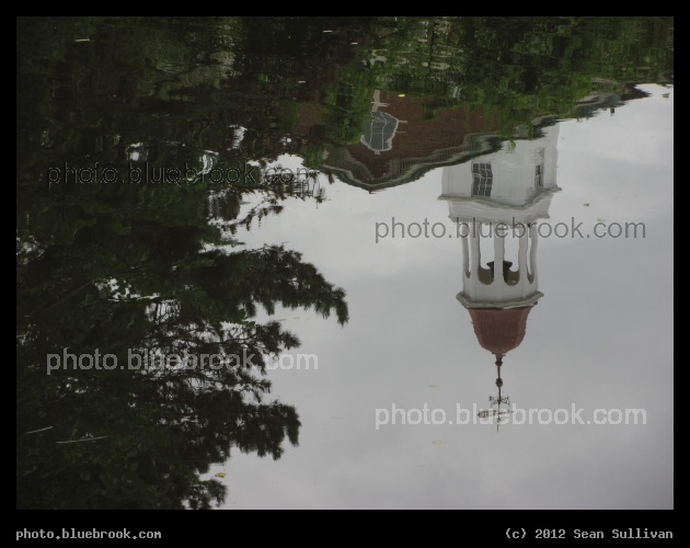 Belltower Reflection - Aberjona River, Winchester MA