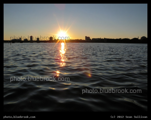 Ripples at Sunset - Charles River, looking towards Cambridge MA from the Boston Esplanade