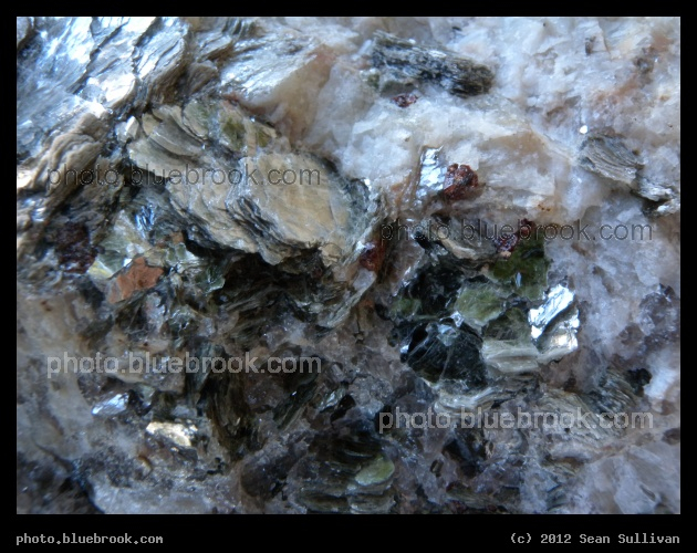 Malden Minerals - In a decorative rock placed beside a bike path, Malden MA