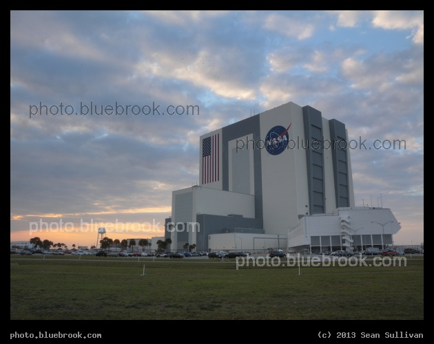 Assembly of Dreams - Sunset behind the Vehicle Assembly Building and Launch Control Center, Kennedy Space Center FL