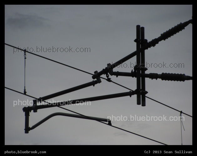 Insulation and Suspension - Electric lines above the Amtrak Northeast Corridor rail line, Warwick RI
