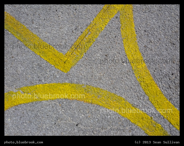 Yellow Lines - Pavement markings in the parking lot of the NASA Kennedy Space Center press site, Cape Canaveral FL