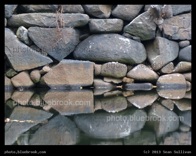 Rock Wall Reflection - Mystic River, Medford MA