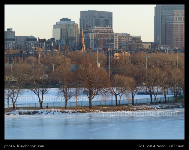 Esplanade in Winter - Boston Esplanade across the Charles River, Boston MA