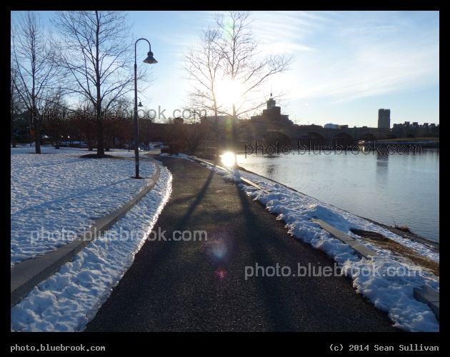 Winter in Nashua Street Park - Along the Charles River, Boston MA