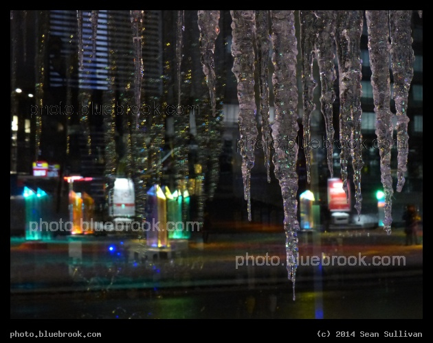 Icicles in Montreal - Across from the Prismatica display at Luminotherapie