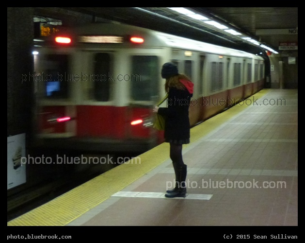 Red Line Platform - Inbound MBTA subway platform at South Station, Boston MA