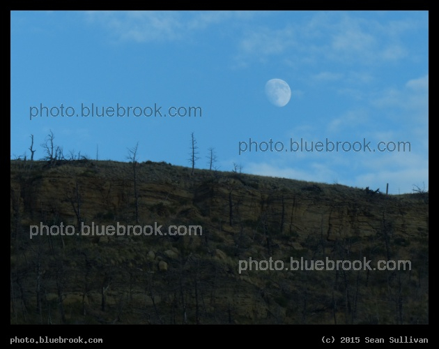 Moon over Layers of Earth - Greycliff, MT