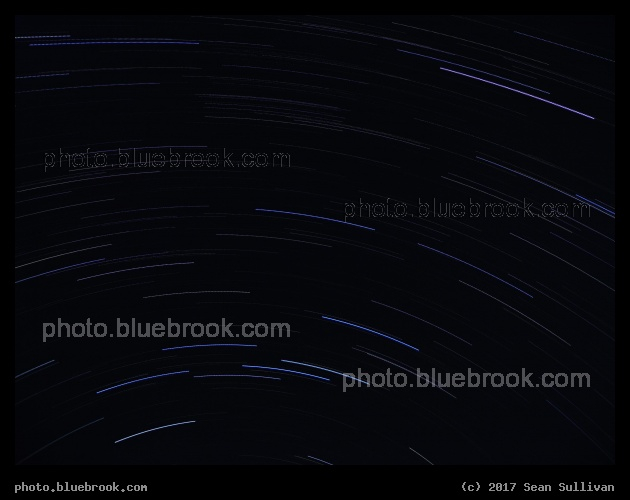 Motion of the Sky - A stack of 140 8-second exposures taken at 30 second intervals, showing the northern sky including the Big Dipper