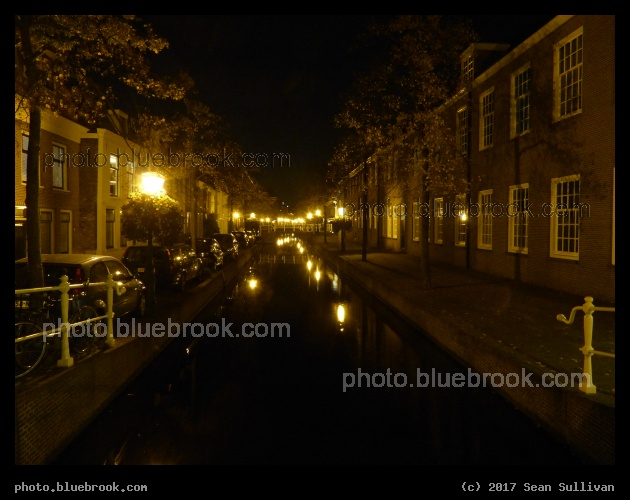 Canal at Night - Leiden, Netherlands