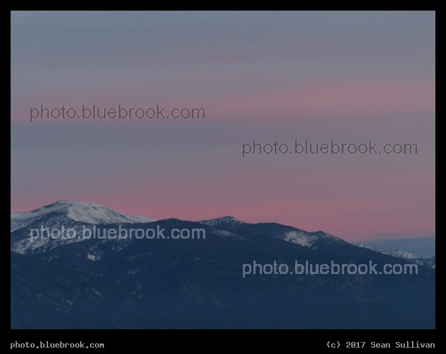 Pink Streaks - Bitterroot Mountains at sunset, Corvallis MT