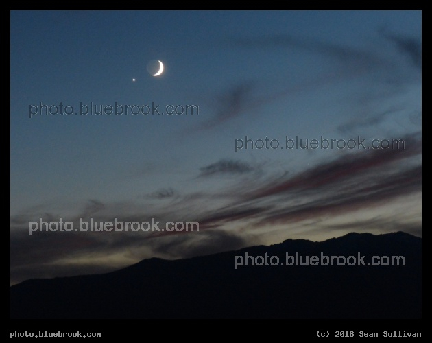 Moon and Venus in Evening Twilight - Corvallis MT