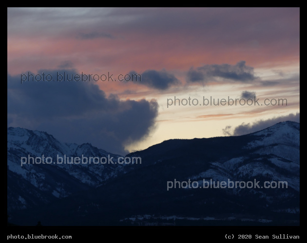 Dusky Pink Streaks - Sunset over the Bitterroot Mountains, Corvallis MT