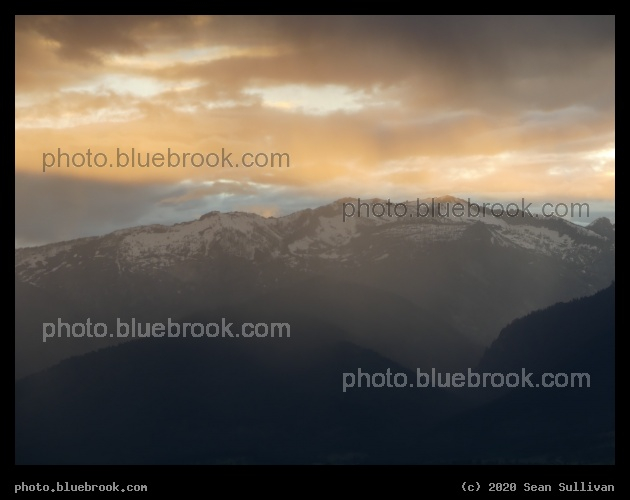 Hazy Mountains and Orange Sky - Corvallis MT