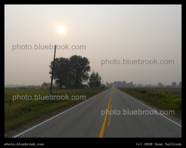 Road in the Smoky Haze - Victor Crossing, MT
