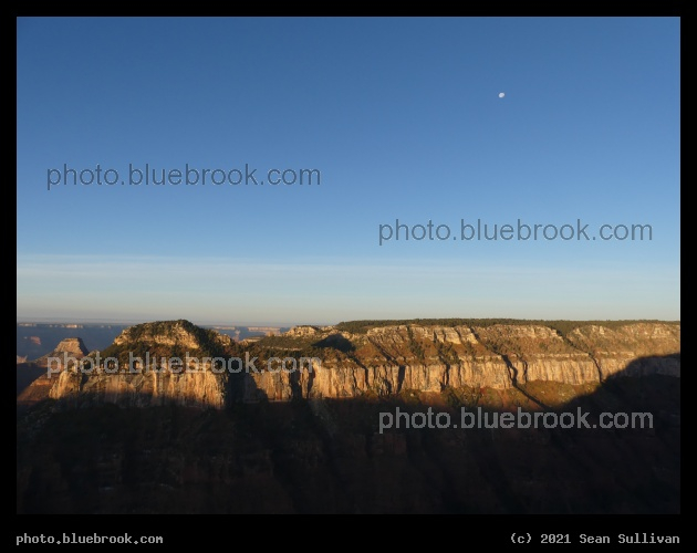 Blue Sky, with Moon - North Rim, Grand Canyon, AZ