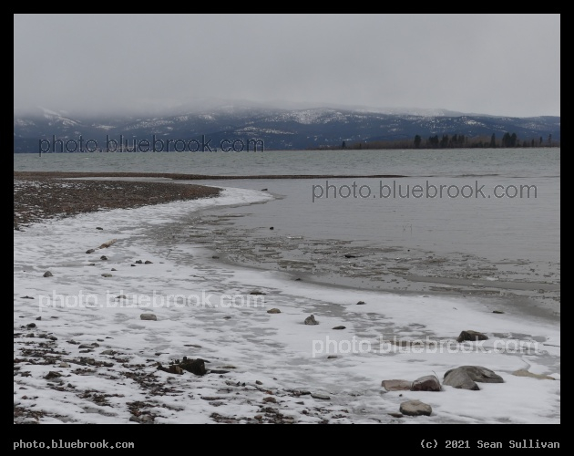 Winter Lakeshore - Flathead Lake at Wayfarers Park, Bigfork MT