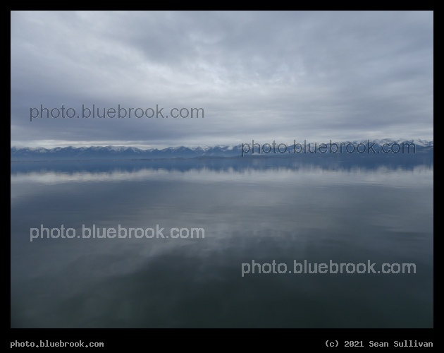 Wide Lake View in Winter - Flathead Lake, Lakeside MT