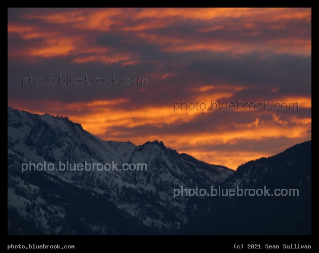 Mountains under Orange Sky - Corvallis MT