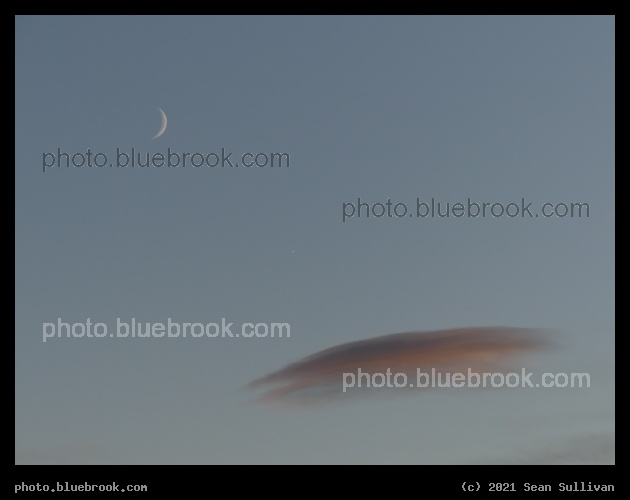 Crescent Moon, Venus, and Cloud - Corvallis MT