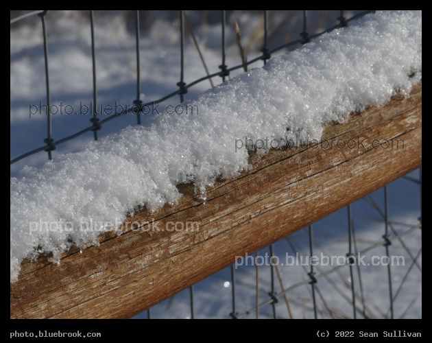 Snow on a Fence Beam - Corvallis MT