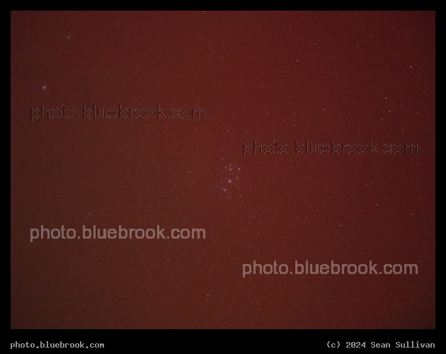 Pleiades in a Red Aurora - Corvallis MT