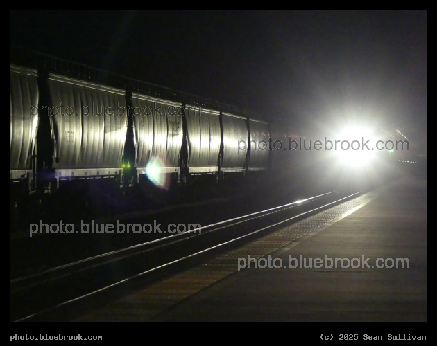 Night Arrival - Amtrak Empire Builder arriving at Whitefish MT