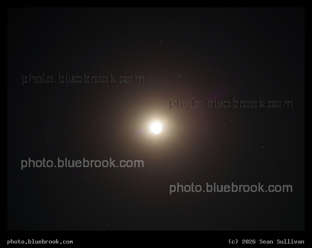 Overexposed Moon in Starfield - During a partial lunar eclipse, Corvallis MT